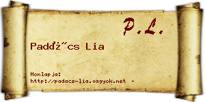 Padács Lia névjegykártya